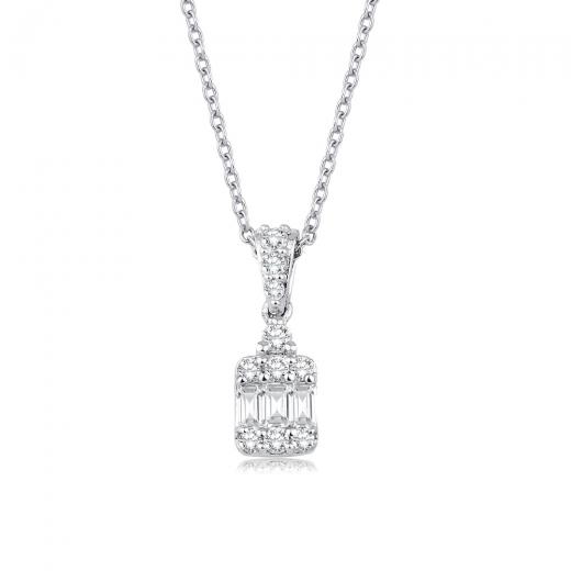 0.20 ct. Diamond Baguette Necklace
