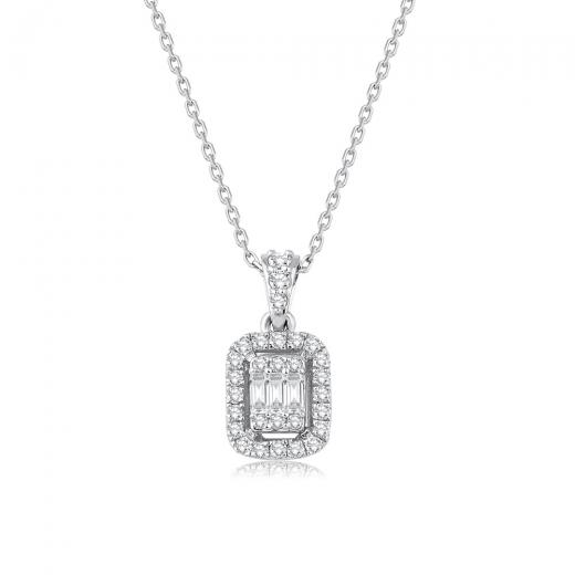 0.21 ct. Diamond Baguette Necklace