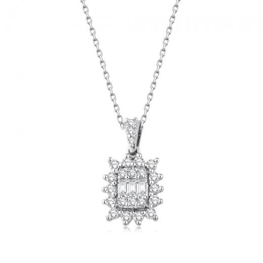 0.35 ct. Diamond Baguette Necklace