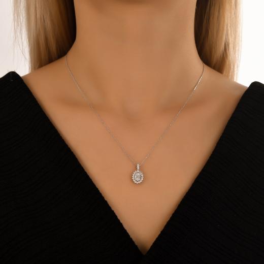 0.43 ct. Diamond Baguette Necklace