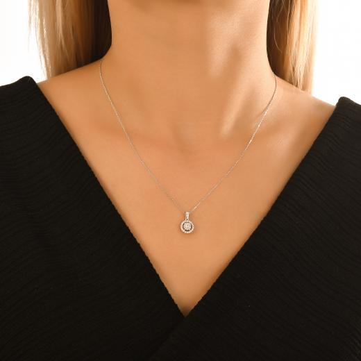 0.23 kt. Diamant-Baguette-Halskette