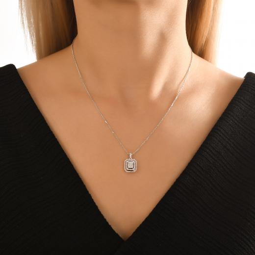 0.45 ct. Diamond Baguette Necklace