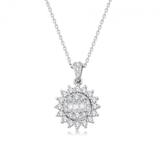 0.49 ct. Diamond Baguette Necklace