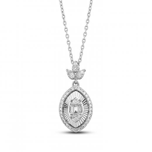 0.29 ct. Diamond Baguette Necklace