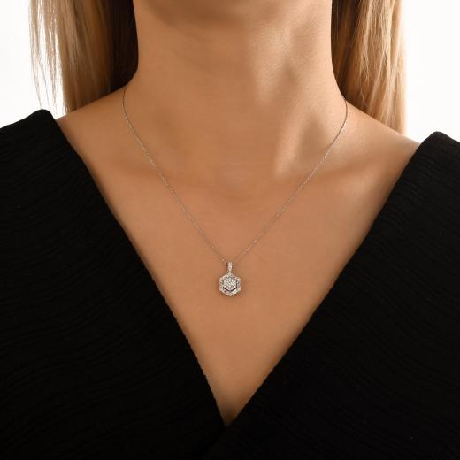 0.64 ct. Diamond Baguette Necklace