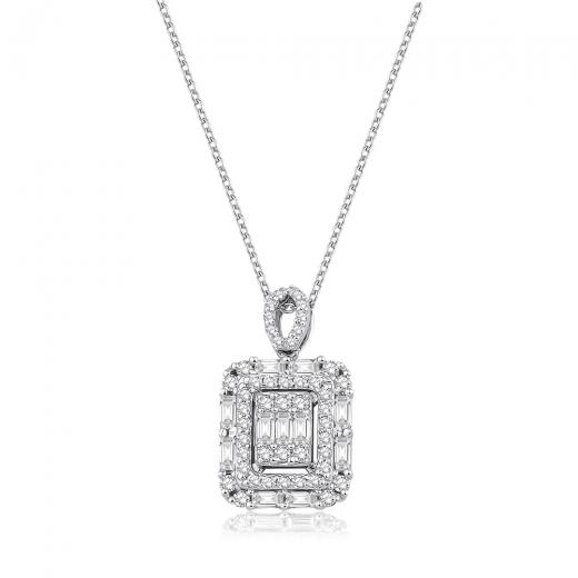 0.57 ct. Diamond Baguette Necklace