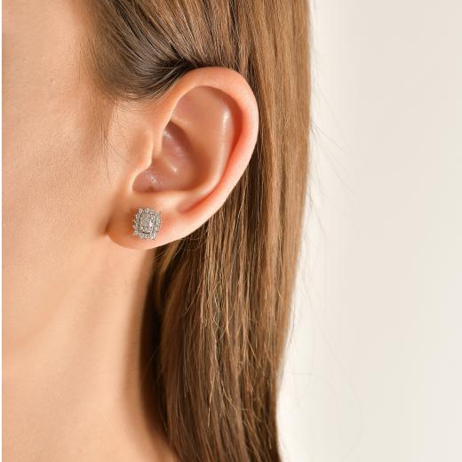 0.64 kt. Diamant-Baguette-Ohrringe