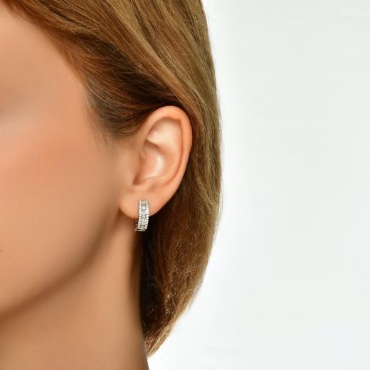 0.82 ct. Diamond Baguette Hoop Earrings