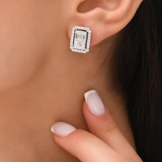 1.53 kt. Diamant-Baguette-Ohrringe