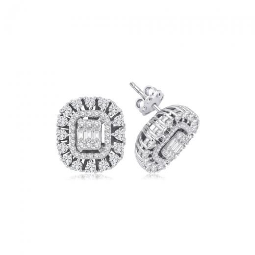 2.04 kt. Diamant-Baguette-Ohrringe