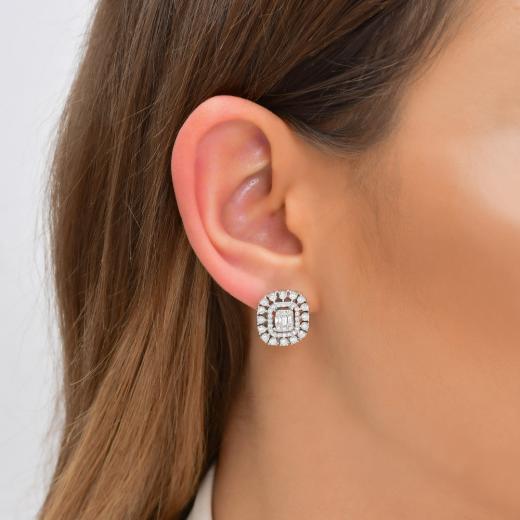 2.04 kt. Diamant-Baguette-Ohrringe