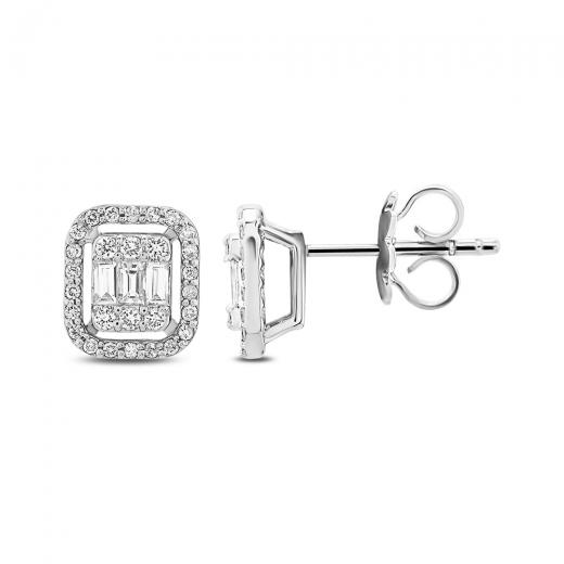 0.50 kt. Diamant-Baguette-Ohrringe