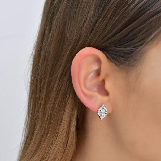 0.88 kt. Diamant-Baguette-Ohrringe