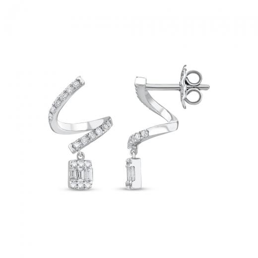 0.45 kt. Diamant-Baguette-Ohrringe
