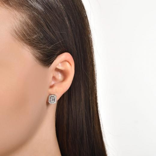 0.98 kt. Diamant-Baguette-Ohrringe