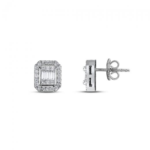 0.57 kt. Diamant-Baguette-Ohrringe