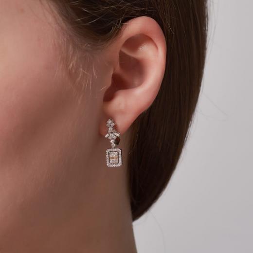 0.71 kt. Diamant-Baguette-Ohrringe