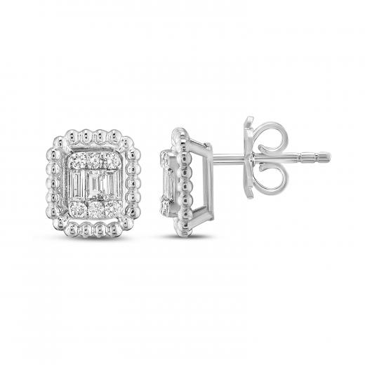 0.33 ct. Diamond Baguette Earrings