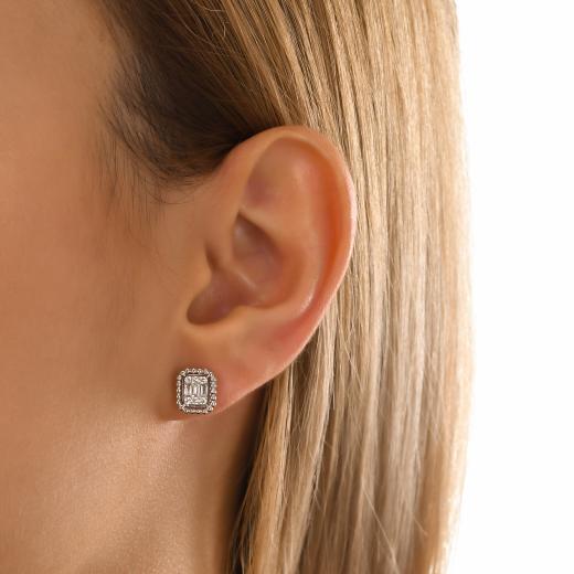 0.33 kt. Diamant-Baguette-Ohrringe