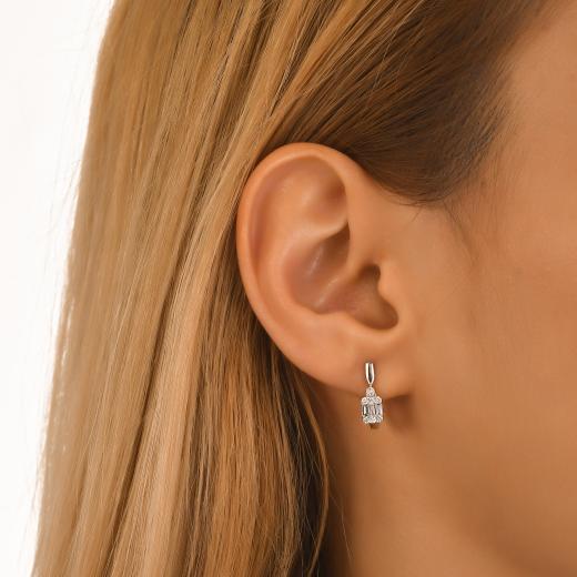 0.32 ct. Diamond Baguette Earrings