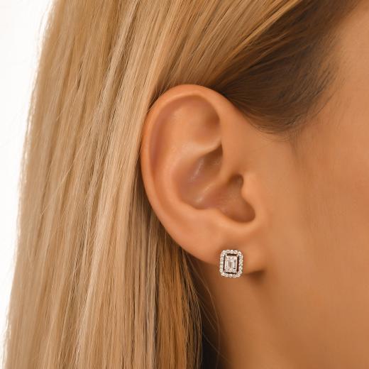 0.36 kt. Diamant-Baguette-Ohrringe