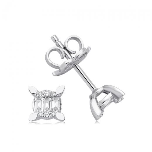 0.18 ct. Diamond Baguette Earrings