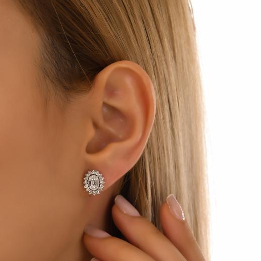 0.80 kt. Diamant-Baguette-Ohrringe