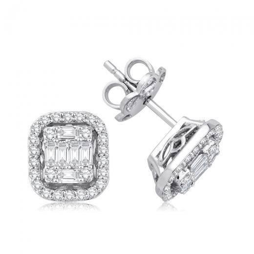 0.82 kt. Diamant-Baguette-Ohrringe