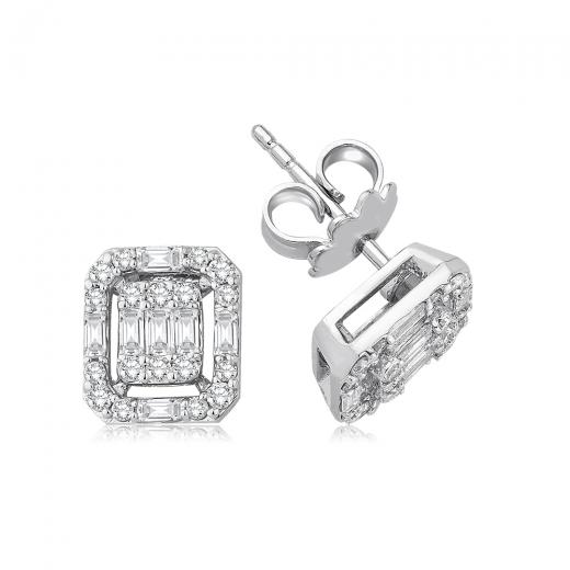 0.67 ct. Diamond Baguette Earrings