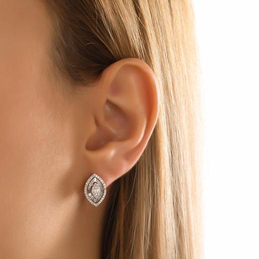 0.42 kt. Diamant-Baguette-Ohrringe