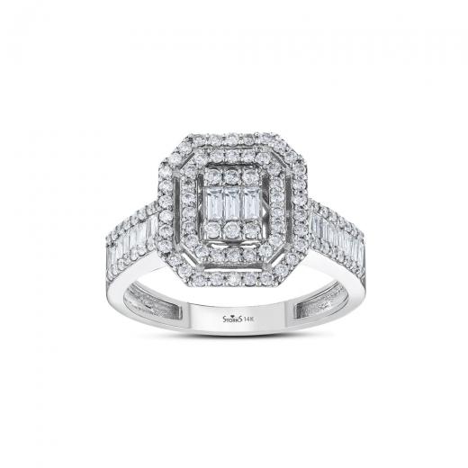 0.85 ct. Diamond Cherry Baguette Ring