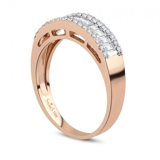 0.63 ct. Diamond Baguette Half-Turn Ring