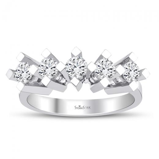 0.60 kt. Diamant Fünf Stein Ring