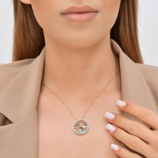 0.15 kt. Schütze-Halskette mit Diamanten