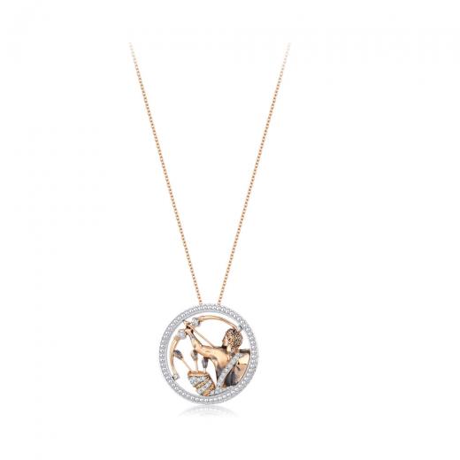 0.15 kt. Schütze-Halskette mit Diamanten