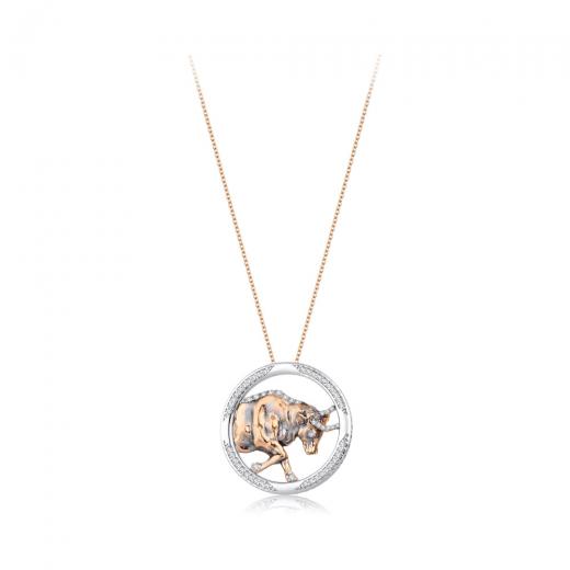 0.31 kt. Stier Halskette mit Diamanten