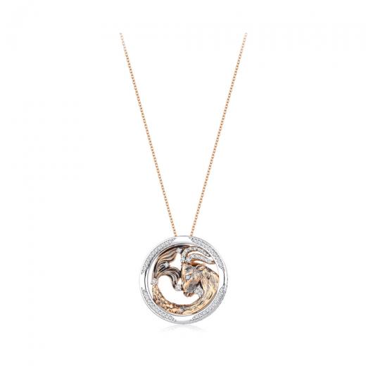 0.33 kt. Steinbock-Halskette mit Diamanten