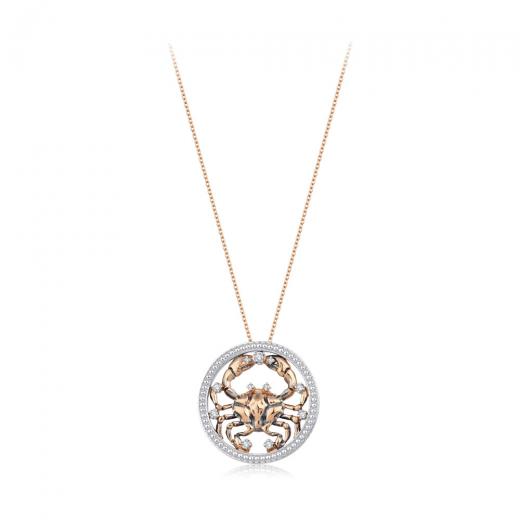 0.12 kt. Krebs-Halskette mit Diamanten