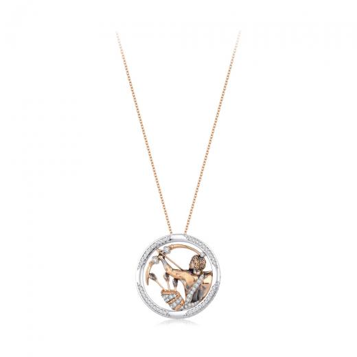 0.35 kt. Schütze-Halskette mit Diamanten