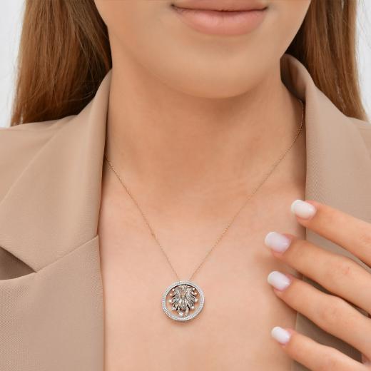 Leo Zodiac Necklace with 0.12 ct. Diamonds
