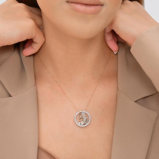 0.06 kt. Widder-Halskette mit Diamanten