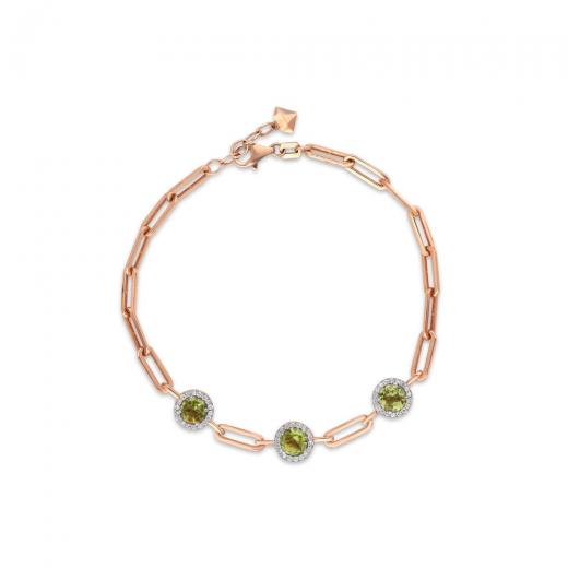 1.73 kt. Diamant-Kirsch-Peridot-Armband