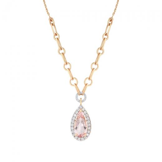 Brillantring zus. ca. 3,32 ct. Diamant-Morganit-Halskette