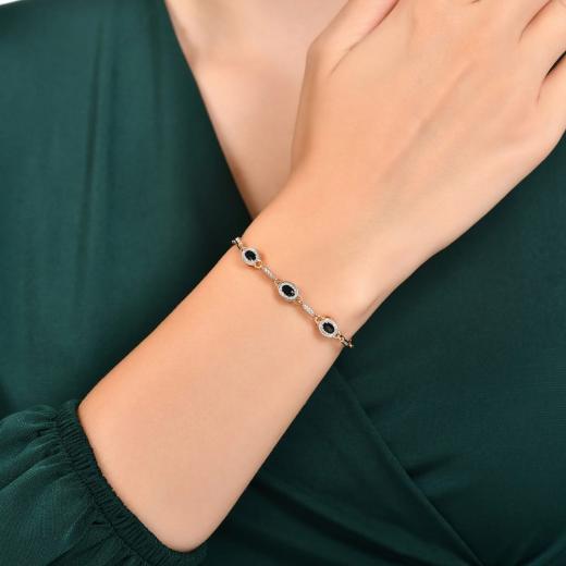 1.18 ct. Diamond Cherry Natural Sapphire Bracelet