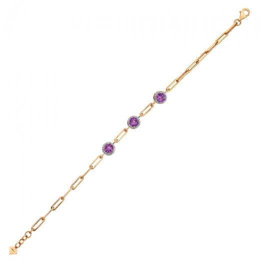 1.55 kt. Diamant-Cherry-Amethyst-Armband