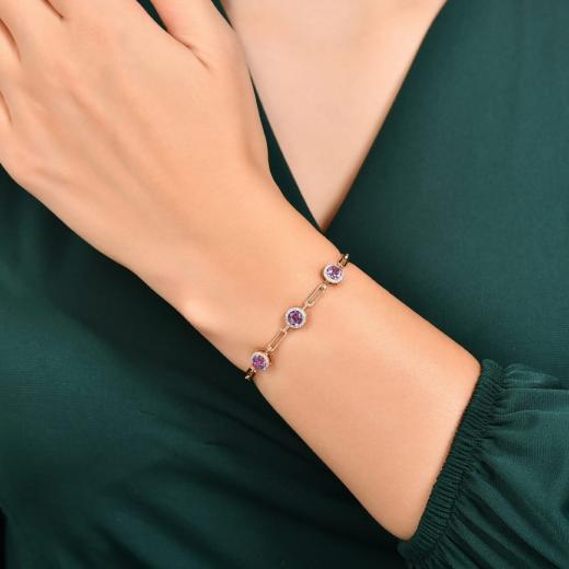 1.55 kt. Diamant-Cherry-Amethyst-Armband