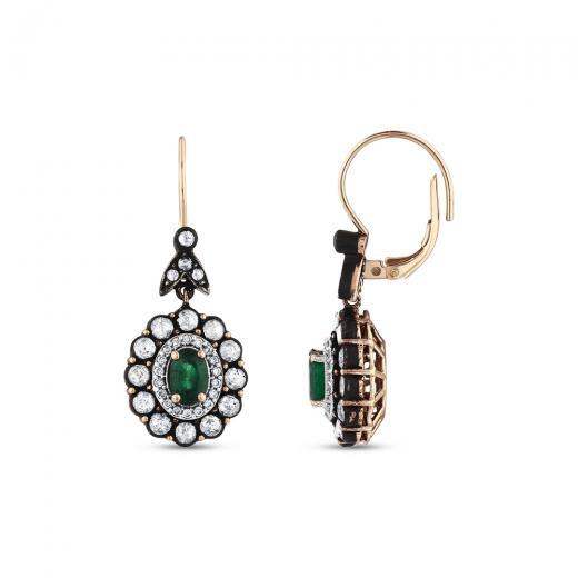 3.36 ct. Diamond Natural Emerald Earrings