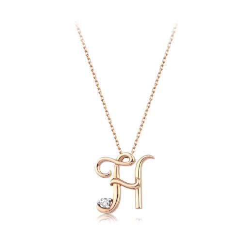 0.03 kt. Diamant-Buchstabe H Halskette