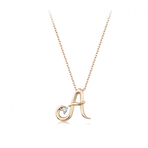 0.03 kt. Diamant-Buchstabe A Halskette