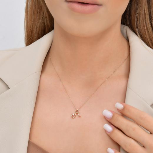 0.03 kt. Diamant-Buchstabe A Halskette
